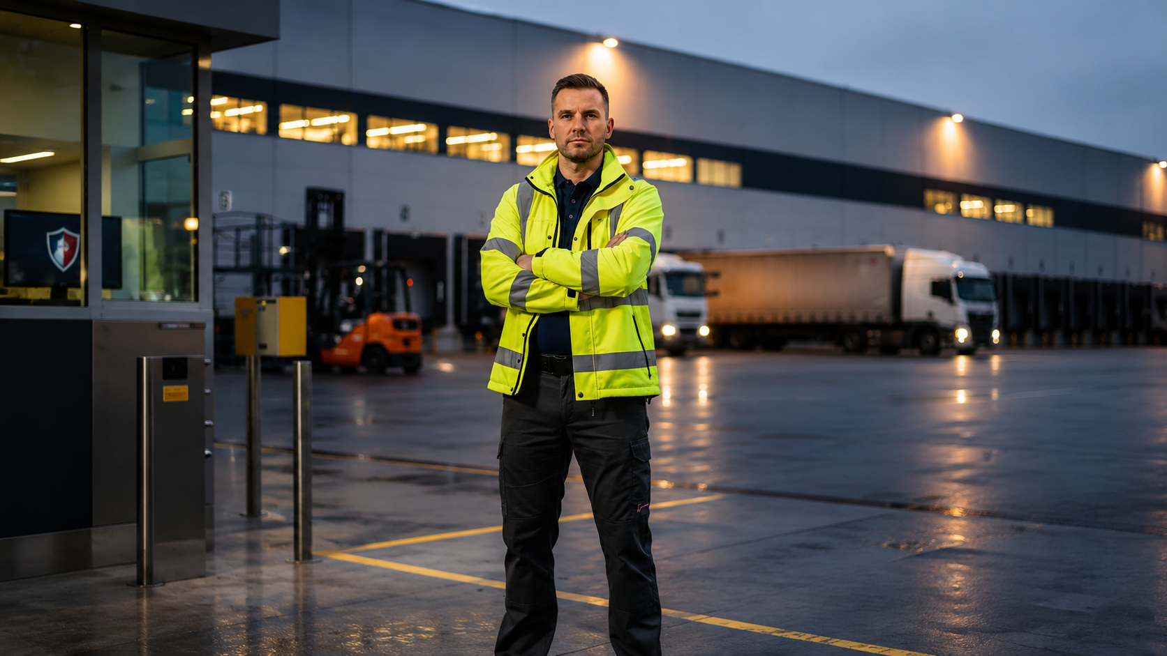 Toegangscontrole en beveiliging op een logistiek terrein